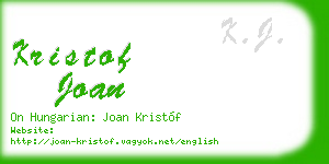 kristof joan business card